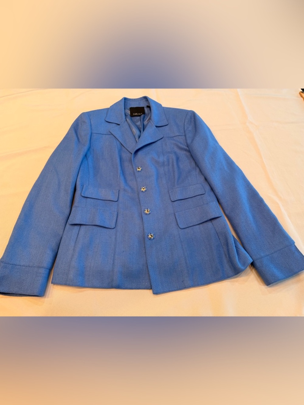 Carlisle Blue Women's Blazer Jacket Size 12 100% Silk